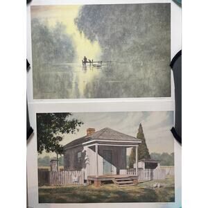 William Stracener signed numbered Rural Life A Line in the Bayou Prints